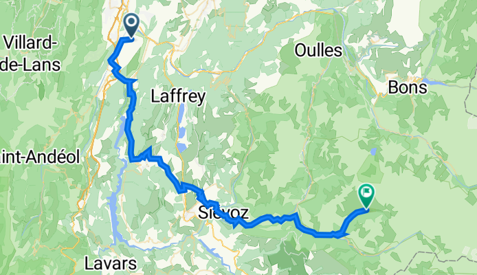 De Route de Fontagneux 61, Varces-Allières-et-Risset à Chemin du Lac Labarre 101, Valjouffrey