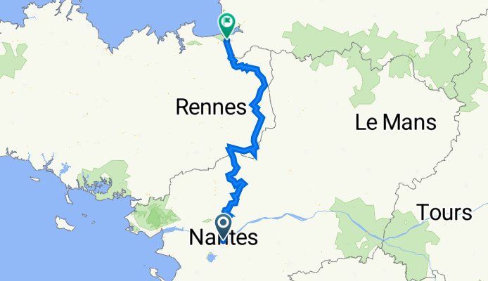 De Allée Duguay Trouin 5, Nantes à Route de la Grève Moidrey 10, Pontorson