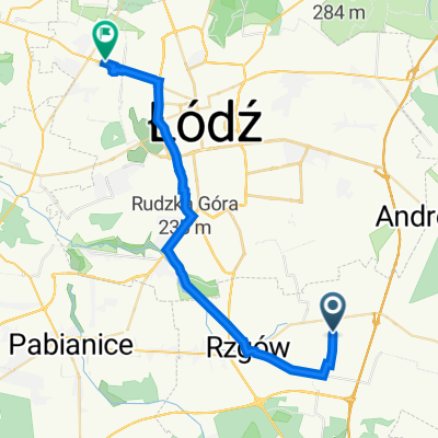 Kalino 78A, Rzgów do Aleksandrowska 67/93, Łódź