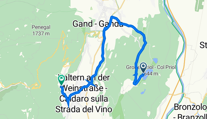 Montiggler Straße 55, Appiano sulla strada del vino nach Marienweg 2, Kaltern