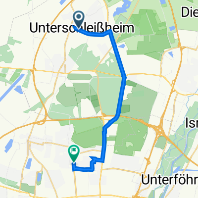 Pater-Kolbe-Straße 7, Unterschleißheim nach Weyprechtstraße 2, München