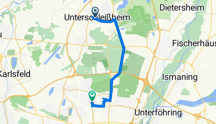 Pater-Kolbe-Straße 7, Unterschleißheim nach Weyprechtstraße 2, München