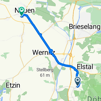 Chaussee 21a, Wustermark nach Dreifelderweg 19, Nauen