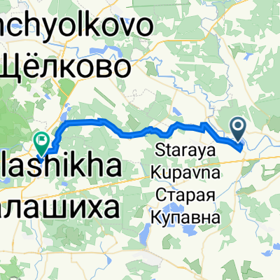 От Сиреневый проезд 1, Балобаново до улица Заречная 31, Балашиха