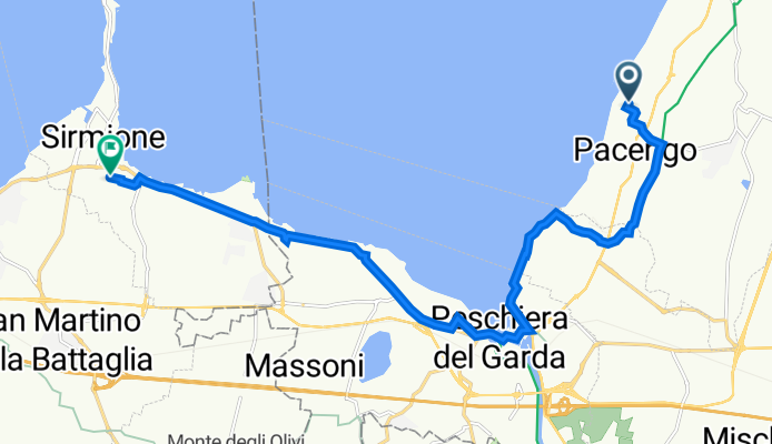 Via Riare 6, Lazise naar Piazza Virgilio 51, Sirmione