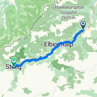 Häselgehr 9 nach Steeg am Lech Dorf