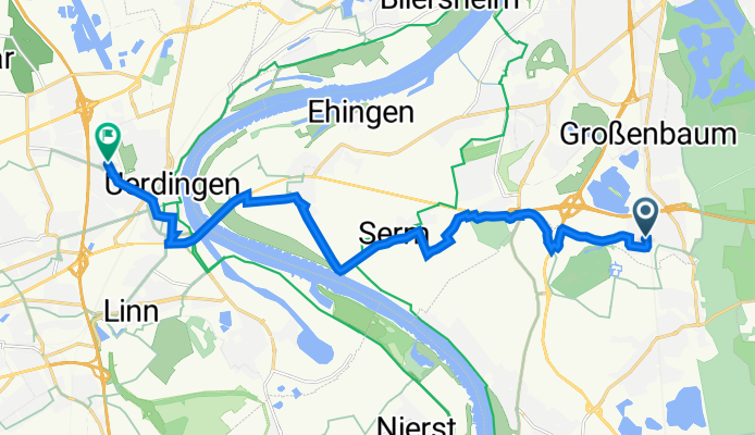 Am Böllert 23a, Duisburg nach Löschenhofweg 24, Krefeld