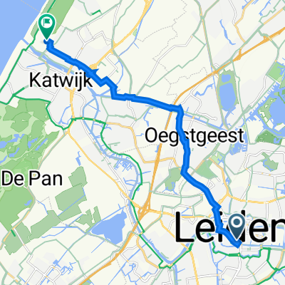 Nieuwe Rijn 36–46, Leiden nach Campingweg 3, Katwijk