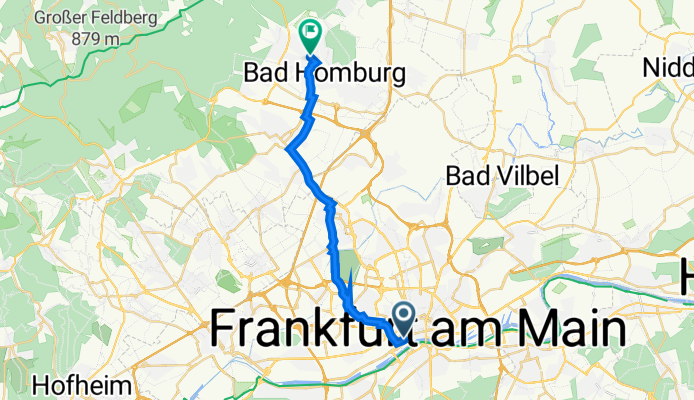 Gallusanlage 2, Frankfurt am Main nach Gluckensteinweg 36, Bad Homburg vor der Höhe
