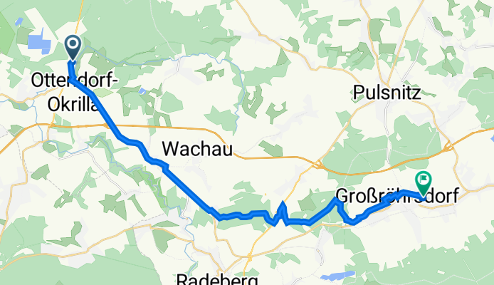 Königsbrücker Straße 40, Ottendorf-Okrilla nach Breitscheidstraße 11, Großröhrsdorf