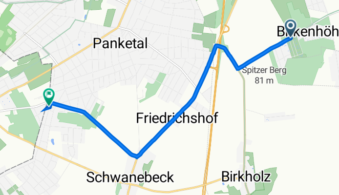 Börnicker Landweg 79, Bernau bei Berlin nach Rudolf-Breitscheid-Straße 49, Panketal