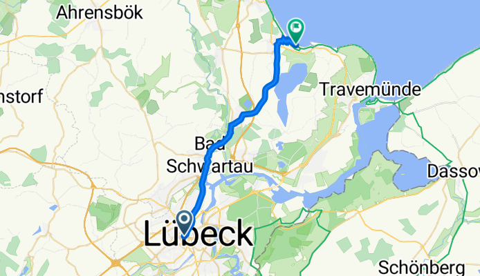 Steinrader Weg 13, Lübeck nach Strandallee 168, Timmendorfer Strand