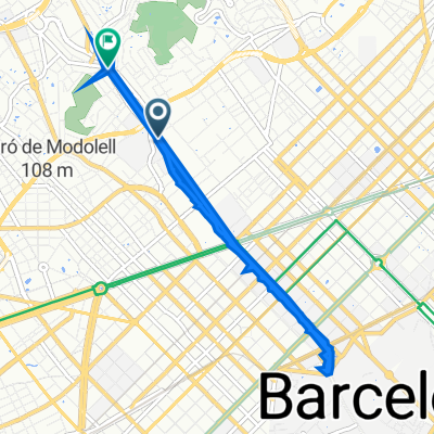 De Carrer Gran de Gràcia 233, Barcelona a Avinguda de la República Argentina 99, Barcelona