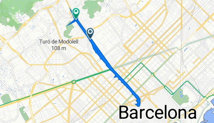 De Carrer Gran de Gràcia 233, Barcelona a Avinguda de la República Argentina 99, Barcelona