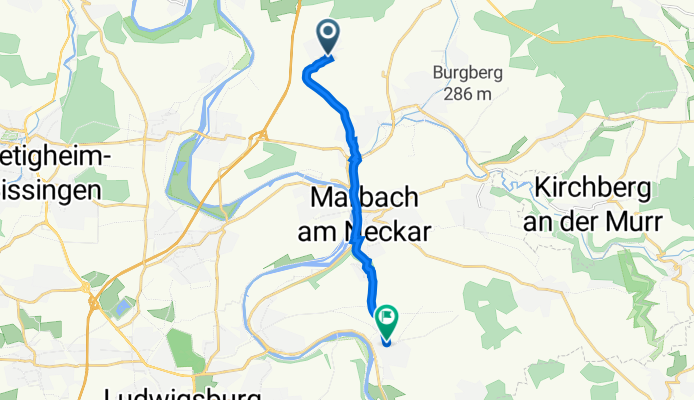 Vogelsangstraße 4, Steinheim an der Murr nach Steinheimer Straße 7, Ludwigsburg