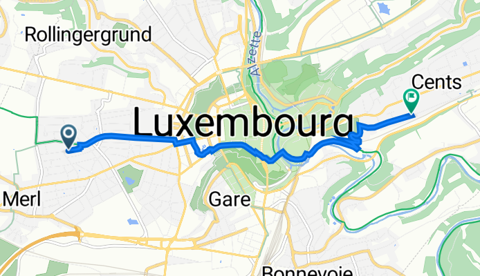 54 Rue Auguste Liesch, Luxemburg nach 101A Rue des Pommiers, Luxemburg