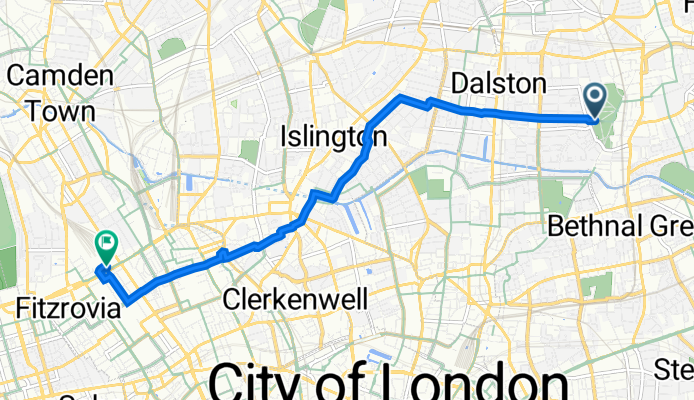 Quietway 2, London to 190 West Lodge, Euston Road, London