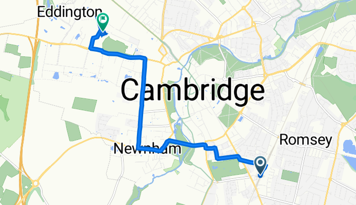 33 Station Pl, Cambridge to Greenwich House, Madingley Road, Cambridge