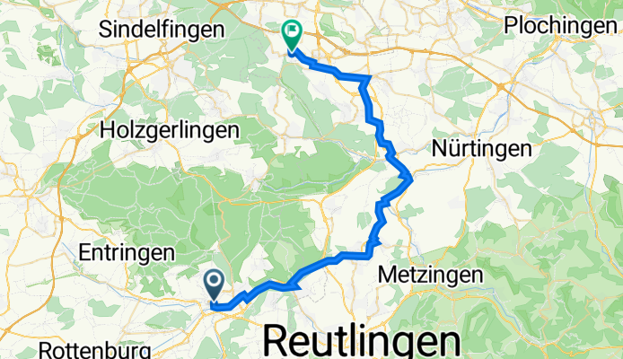 Am Stadtgraben, Tübingen nach Musberger Straße, Leinfelden-Echterdingen