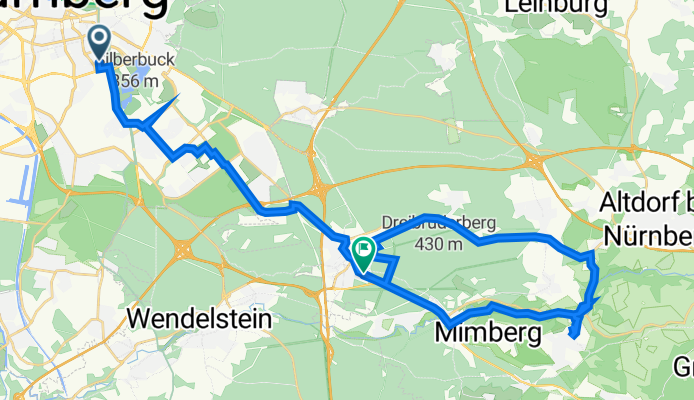Nornenstraße 33, Nürnberg nach Ulmenstraße 19, Feucht
