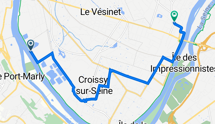 Chemin de Barnes, Croissy-sur-Seine à 3 Route de Carrières-sur-Seine, Chatou