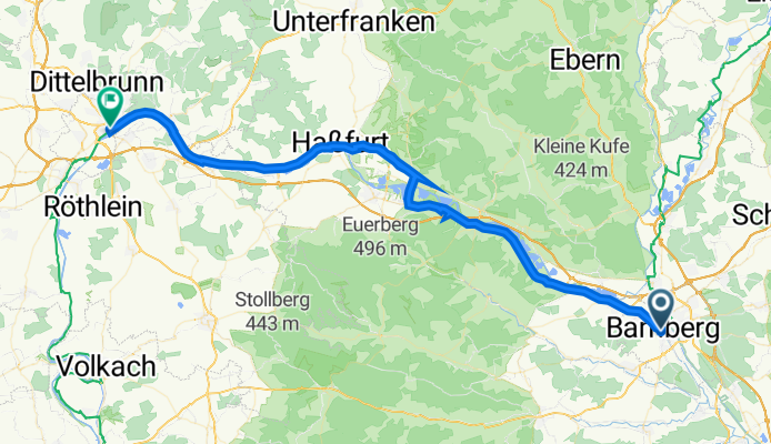 Obere Sandstraße 1, Bamberg nach Rittergasse 5B, Schweinfurt