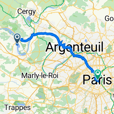 De Chemin de Médan 181, Triel-sur-Seine à Place de l'Hôtel de Ville 28, Paris