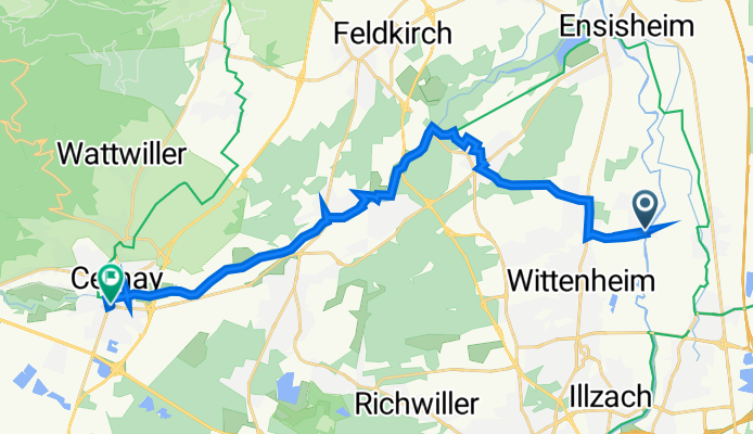 13 Rue Verte, Ruelisheim nach 1 Rue de Wittelsheim, Cernay
