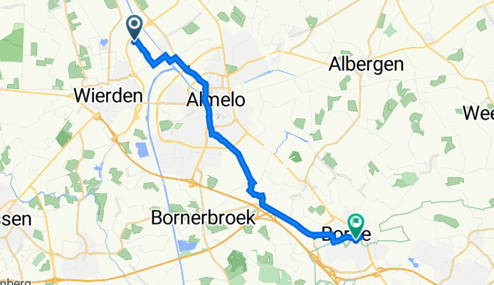 Bedrijvenpark Twente 454, Almelo naar Marktplein 20, Borne