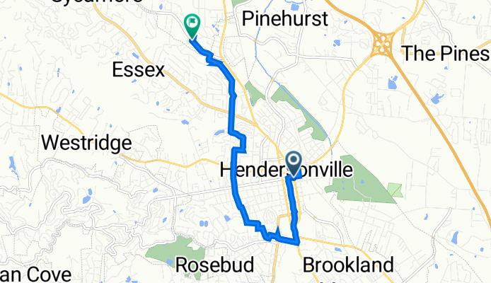 489 N King St, Hendersonville to 403 Stoney Mountain Rd, Hendersonville