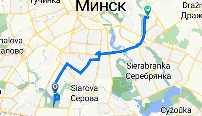 маршрут из улица Брестская 90, Минск