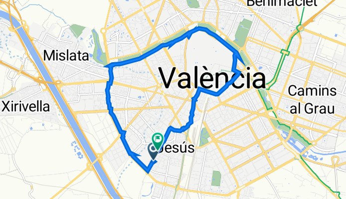 Avinguda de Gaspar Aguilar, 101, València to Avinguda de Gaspar Aguilar, 72, València