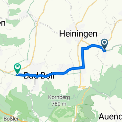 Schlater Straße 1, Eschenbach nach Am Kurpark 1, Bad Boll