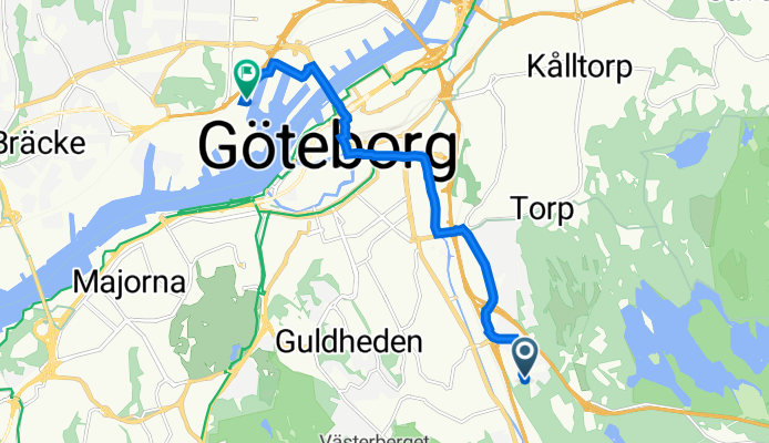 Skummjölksgatan 12, Göteborg to Lindholmsallén 2, Göteborg