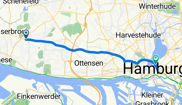 Osdorfer Landstraße 245A, Hamburg to Raboisen 6, Hamburg