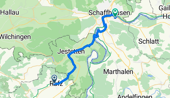 Märktgass 2, Rafz nach Haldenstrasse 14, Feuerthalen