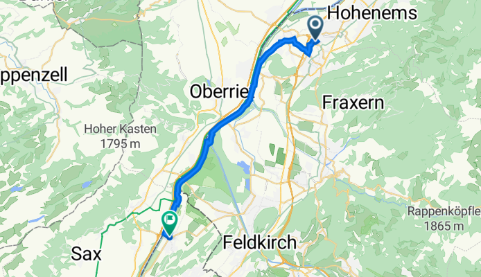 Gröbliweg 3, Altach nach Rheinstrasse 1, Ruggell