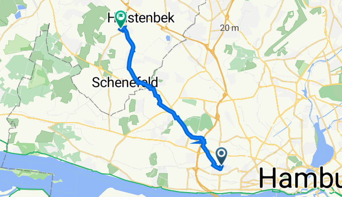 Hohenzollernring 119, Hamburg nach Im Wiesengrund 23, Halstenbek