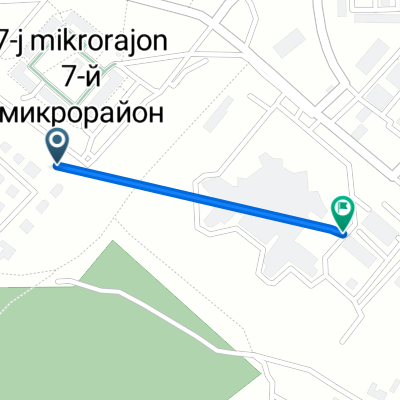 От улица Зеленая Поляна 17, Ленинск-Кузнецкий до Улица 7ой микрорайон 9, Ленинск-Кузнецкий