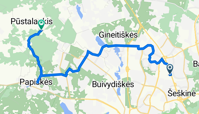 A2 244, Vilnius to Č. Milošo g., Pūstalaukis