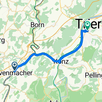B419, Temmels to Am Palastgarten 12, Trier