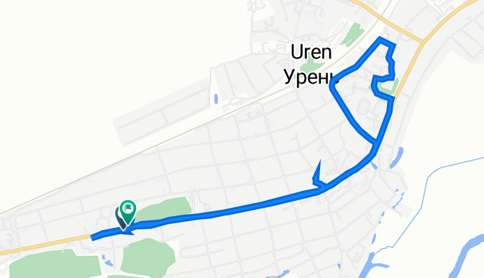 От улица Ленина 204, Урень до улица Ленина 159, Урень
