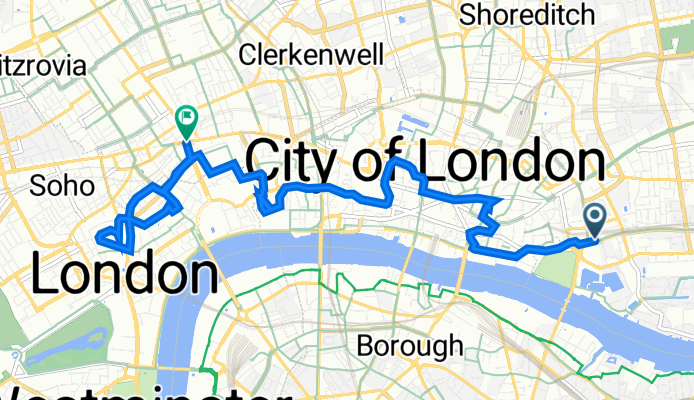 84–128 Royal Mint St, London to 92–94 Kingsway, London
