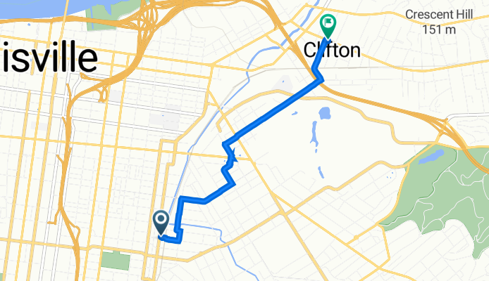 1001 Logan St, Louisville to 1810 Frankfort Ave, Louisville