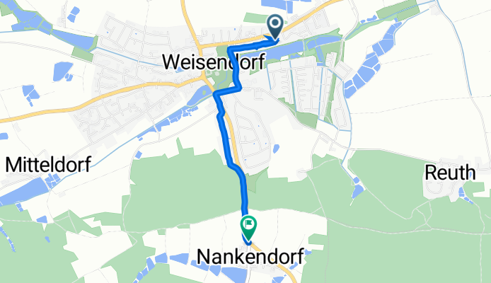 Am Mühlweiher 21, Weisendorf to Nankendorfer Straße 2, Weisendorf