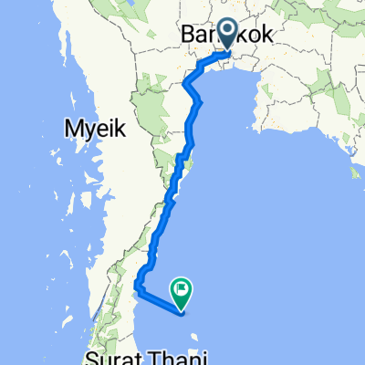 Route from Siri Phong Road 5/1 to Ko Tao