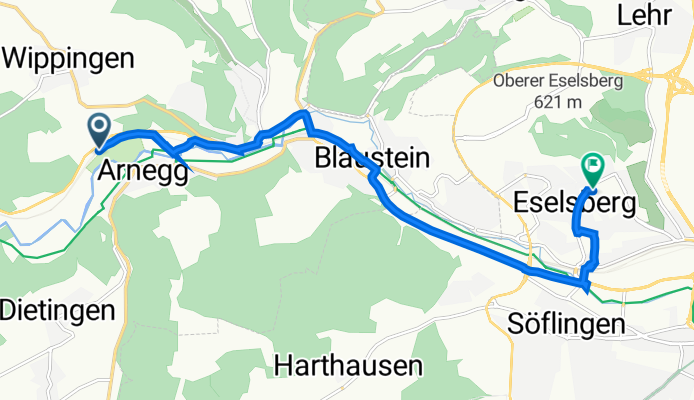 Im Blautal 1, Blaustein to Trollingerweg 64, Ulm