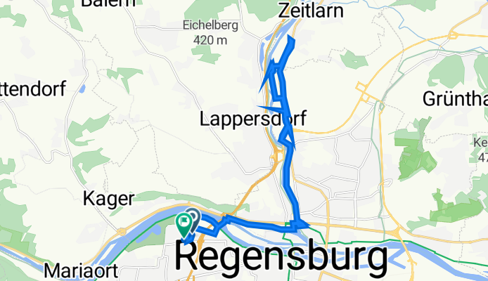 Clermont-Ferrand-Allee 26H, Regensburg nach Theresienweg 5, Regensburg