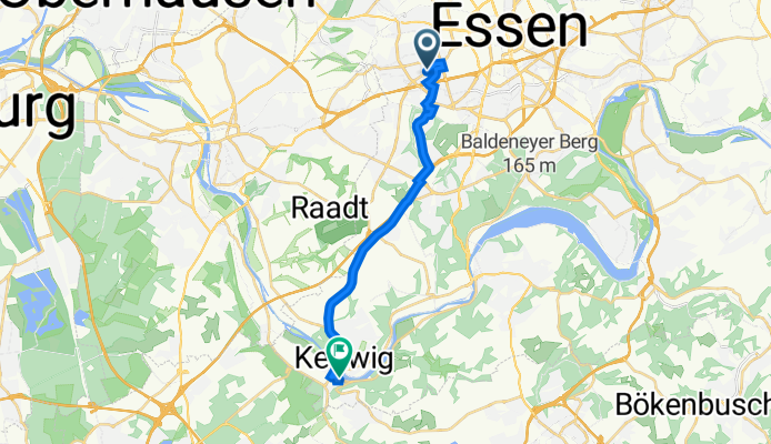 Lüneburger Straße 40, Essen nach Werdener Straße 48, Essen