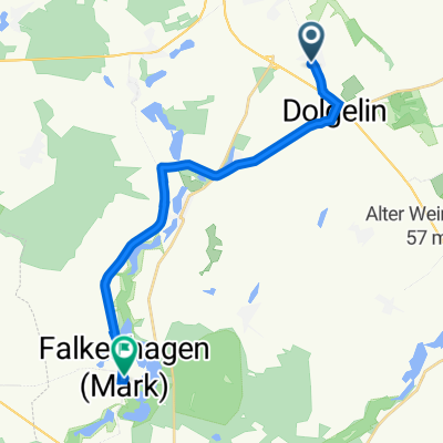 Frankfurter Straße 39, Vierlinden nach August-Bebel-Straße 3, Falkenhagen